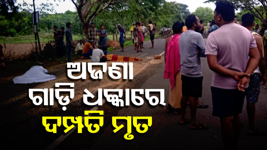ଚାଷ ଜମିକୁ ଯିବା ବାଟରେ ଜଗିଥିଲା ମୃତ୍ୟୁ, ଅଜଣା ଗାଡ଼ି ଧକ୍କାରେ ଚାଲିଗଲା ଦମ୍ପତିଙ୍କ ଜୀବନ