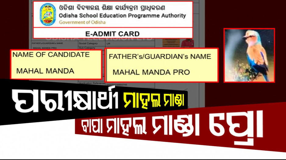 ଓସେପା E-ଆଡମିଟ୍ କାର୍ଡରେ ସାଂଘାତିକ ତ୍ରୁଟି ! ପ୍ରାର୍ଥୀ ନାଁ ମାହାଲମାଣ୍ଡା, ବାପା ନାଁ ମାହାଲମାଣ୍ଡା ପ୍ରୋ