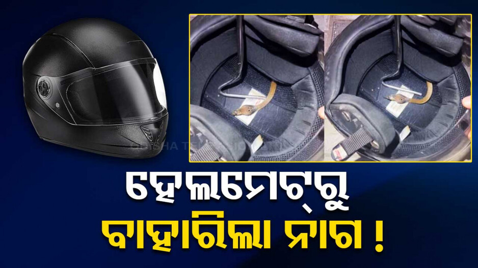 ପୁଣି ଏକ ଭୟଙ୍କର ଭିଡିଓ ଭାଇରାଲ ! ହେଲମେଟ ଭିତରୁ ବାହାରିଲା ନାଗ ସାପ...