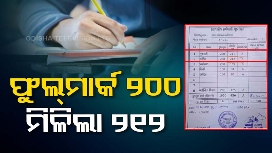 ପରୀକ୍ଷାରେ ତ୍ରୁଟି; ଫୁଲ୍‌ମାର୍କରୁ ଅଧିକ ନମ୍ୱର ରଖିଲେ ଛାତ୍ର, ତଦନ୍ତ ନିର୍ଦ୍ଦେଶ