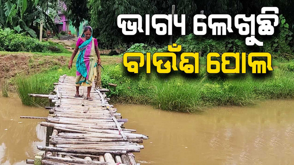 ସାହାରା ପାଲଟିଛି ବାଉଁଶ ପୋଲ, ଜୀବନକୁ ପାଣି ଛଡାଇ ଯାତାୟାତ କରୁଛନ୍ତି ଗ୍ରାମବାସୀ