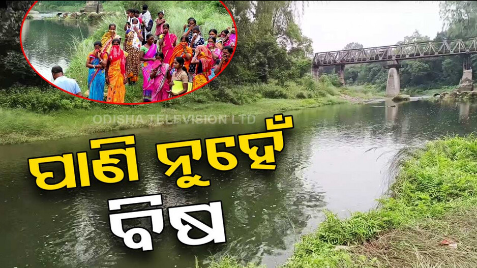 ନଦୀ ପାଣି ପାଲଟି ଯାଇଛି ବିଷ