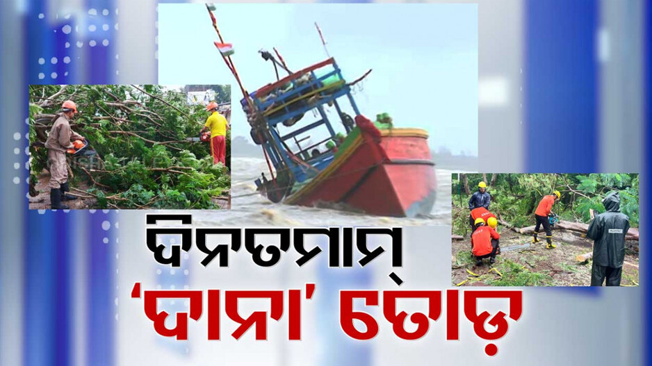 ତୋଡ଼ ଦେଖାଉଛି ବାତ୍ୟା ‘ଦାନା’; ଗଛ ଧରାଶାୟୀ, ଶୋଇଲାଣି ବିଜୁଳି ଖୁଣ୍ଟି