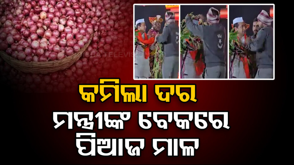 Onion Price: କମିଲା ପିଆଜ ଦର, ମନ୍ତ୍ରୀଙ୍କ ବେକରେ ପଡ଼ିଲା ପିଆଜ ମାଳ