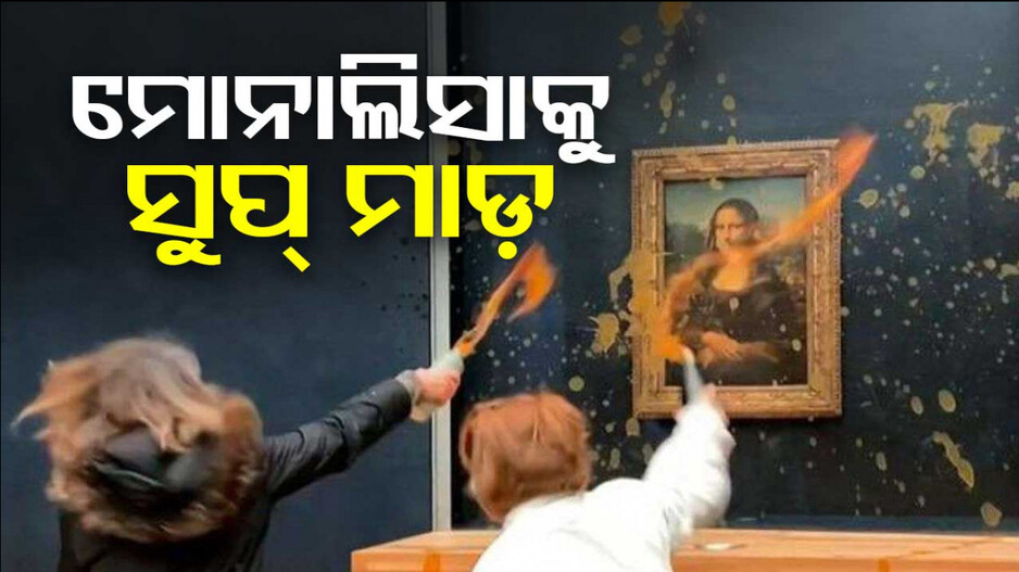 ପ୍ୟାରିସର ଲୁଭ୍ ମ୍ୟୁଜିୟମରେ ପେଣ୍ଟିଂ ଉପରକୁ ସୁପ୍ ମାଡ଼