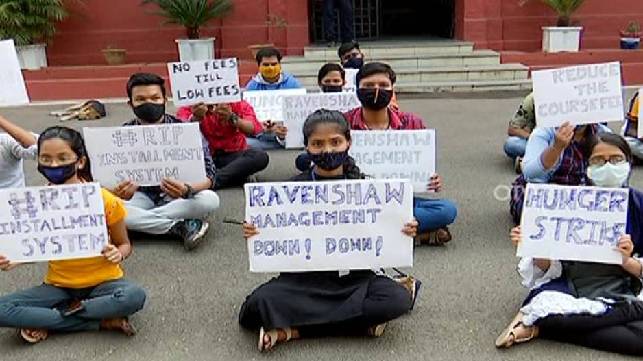 Tension prevailed at Ravenshaw University after hundreds of students