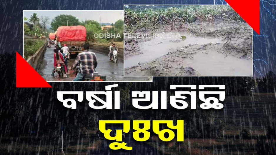 ବର୍ଷା ବିତ୍ପାତ; ଲଗାଣ ବର୍ଷାରେ ବାହାରି ହେଉନି ଘରୁ, ନଷ୍ଟ ହେଉଛି ଫସଲ
