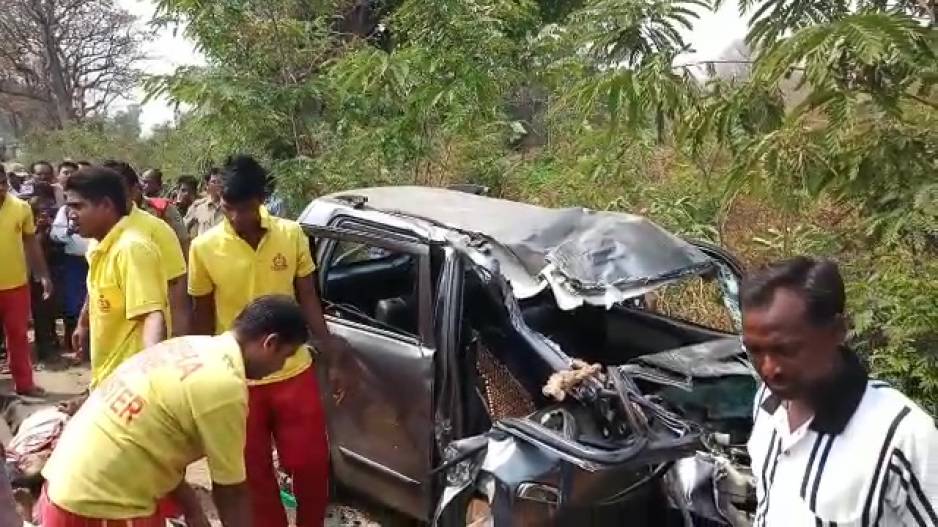 Road Accident in Odisha 2 Killed 2 Critical in Car Truck Head on Collision
