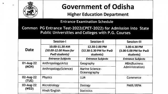 Exam Schedule