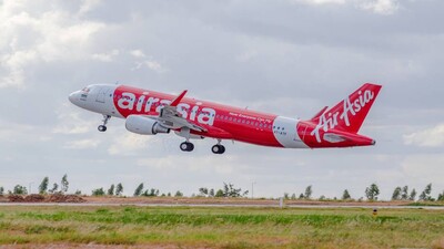 Air Asia Flight Taking Off From Bhubaneswar Airport