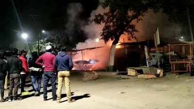 Fire breaks out