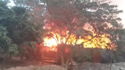 Fire breaks out