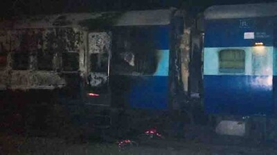 Fire-on-train