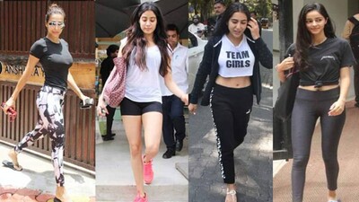 Gym-Look of Bollywood actress Malaika Arora, Janhvi Kapoor, Sara Ali Khan, Ananya Panday