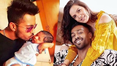Hardik Pandya with wife Natasa Stankovic and son Agastya