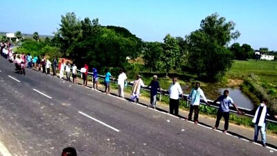 Human Chain At Kendrapara