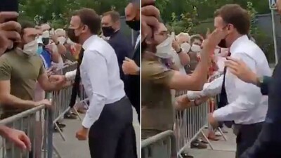 French President Macron Slapped While Greeting Crowd, 2 Detained