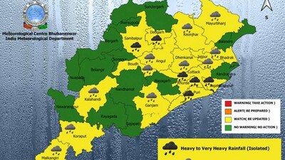 IMD Predicts Heavy Rain In Odisha Till July 23; Yellow Warning For Several Districts