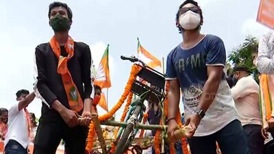 Odisha BJP Hits Street Over ‘Corruption’ In Mo Cycle Project