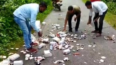 Huge Quantity Of Medicines Dumped On Road In Kalahandi