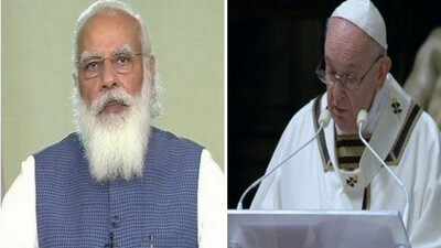 Modi Calls On Pope Francis In Vatican