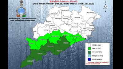  Rain, Thunderstorm Alert For Several Odisha Districts; Check IMD’s Forecast Till Nov 14