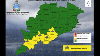 Low Pressure Alert: IMD Issues Yellow Warning For Heavy Rain In These Odisha Districts
