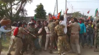 OBC Reservation In Odisha Panchayat Polls: BJP Workers Scuffle With Police In Bhadrak