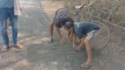 Road Peels Off Just Days After Carpeting In Odisha’s Balasore District