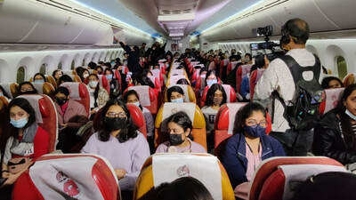 Special Flight Carrying 218 Indian Nationals From Bucharest Lands In Delhi
