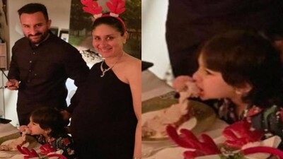 Kareena Kapoor Khan with Taimur and Saif Ali Khan