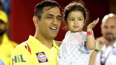 MS Dhoni with Ziva