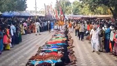 Priests Walk Over Women In Chhattisgarh