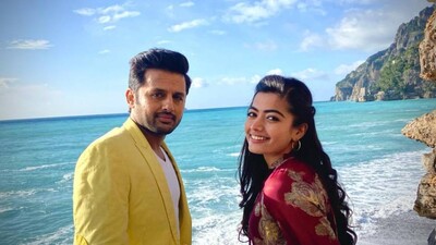 Rashmika Mandanna with Nithiin