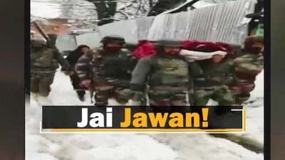 Indian Army Jawans Carry Pregnant Woman For 5 Kms To Hospital In J&K