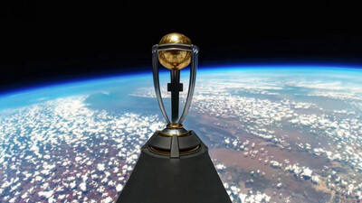 ICC Mens World Cup 2023 trophy launched into stratosphere before tour