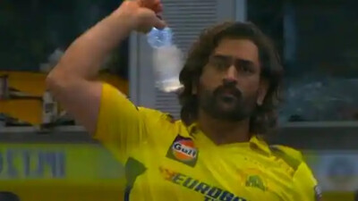 MS Dhoni’s bottle-throwing act 