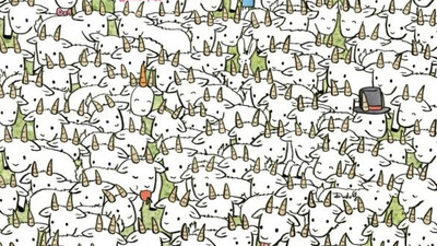 Can you find a sheep among a herd of goats in 10 secs?