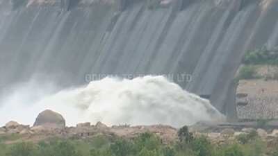Hirakud dam releases season’s first flood water after special puja