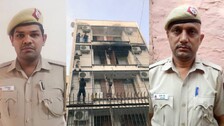 Daredevil Stunt Of Superhero Cops Help Rescue 3 Trapped In Delhi Blaze | WATCH