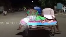 Family Cycles Patient To Hospital On Trolley In Odisha