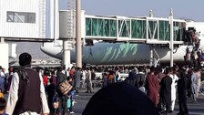 Chaos As People Running Around In Kabul Airport To Board Flights