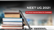 NEET UG 2021: NTA Issues Important Notice For Candidates On Exam, OMR Sheet