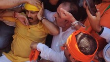 BJP MP Manoj Tiwari Hit By Water Canon In Delhi, Hospitalised