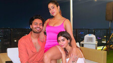 Janhvi Kapoor with Khushi Kapoor and Akshat Rajan