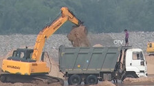 Sand Mining On River Bed