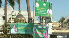 Political Posters Flood Streets Of Lochapada panchayat 