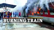 Massive Fire In Train 