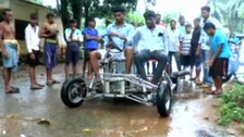 Odisha Techie Designs 4-Wheeler Vehicle Using Old Bike Engine, Scrap!