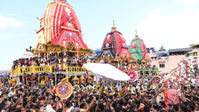 Three chariots of Holy Trinity In Puri